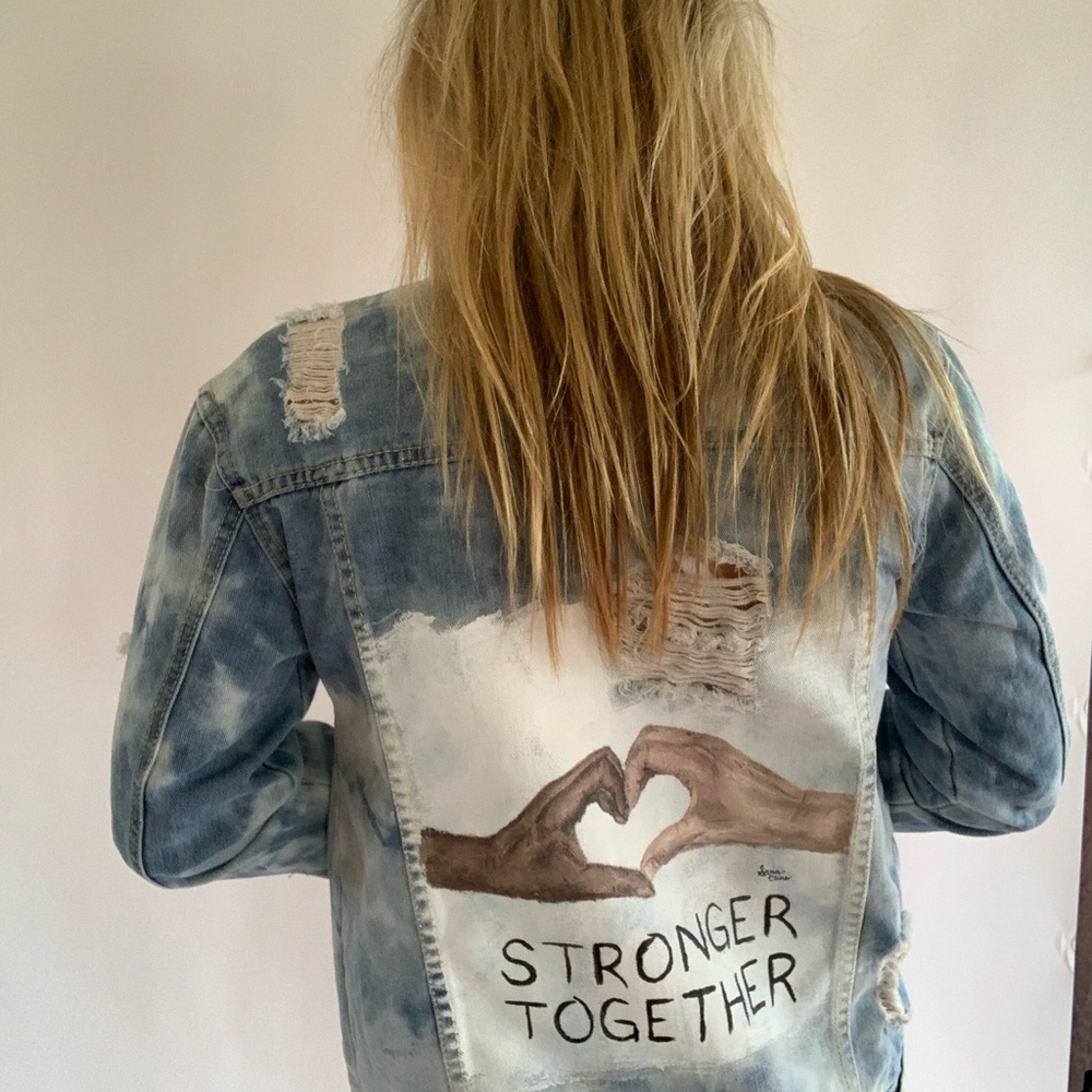 Hand painted denim jacket